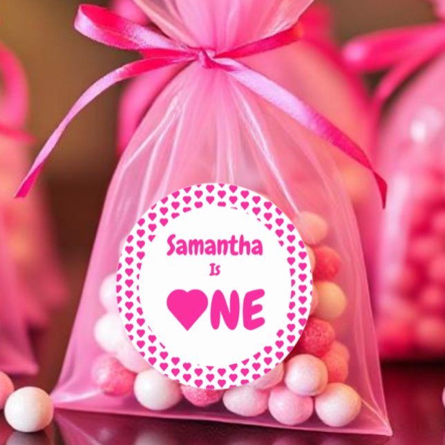 Herz 1. Geburtstag Runder Aufkleber (Von Creator hochgeladen)