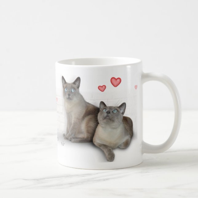 Herz 4 Katzen Kaffeetasse (Rechts)