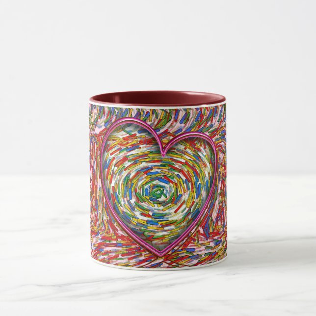 Herz Abstrakt Sprinkles Liebe Tasse (Zentrum)