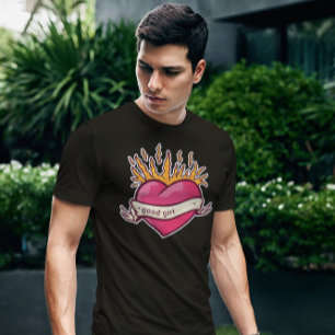 Herz am Feuer Tattoo T-Shirt