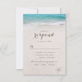 Herz am Sandstrand Hochzeit RSVP Karte
