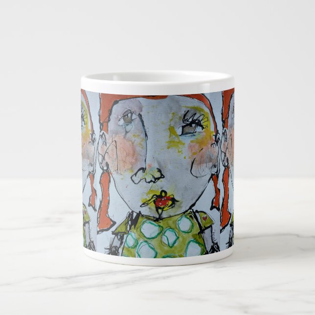 Herz am Sieb Jumbo-Tasse (Vorderseite)