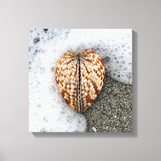 Herz am Strand Leinwanddruck (Vorderseite)