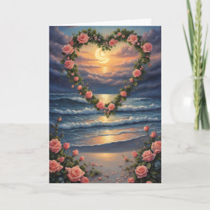 Herz am Strand Valentine Karte