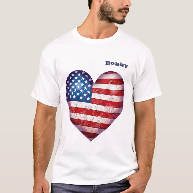 "Herz Amerikas" individuell anpassbar T-Shirt (Vorderseite)
