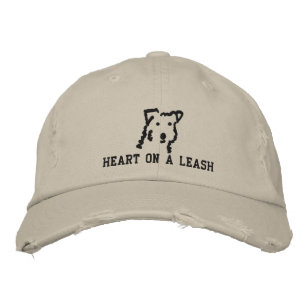 Herz an der Leine Hunde-Liebhaber bestickte Mütze Baseballkappe