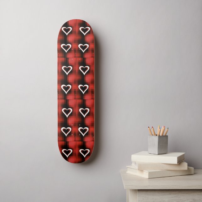 Herz an der Tafel Skateboard (Wandkunst)