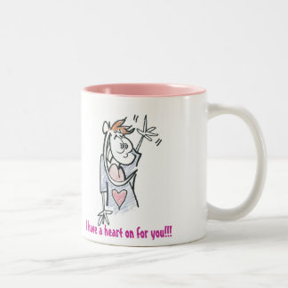 Herz an für Sie! Zweifarbige Tasse