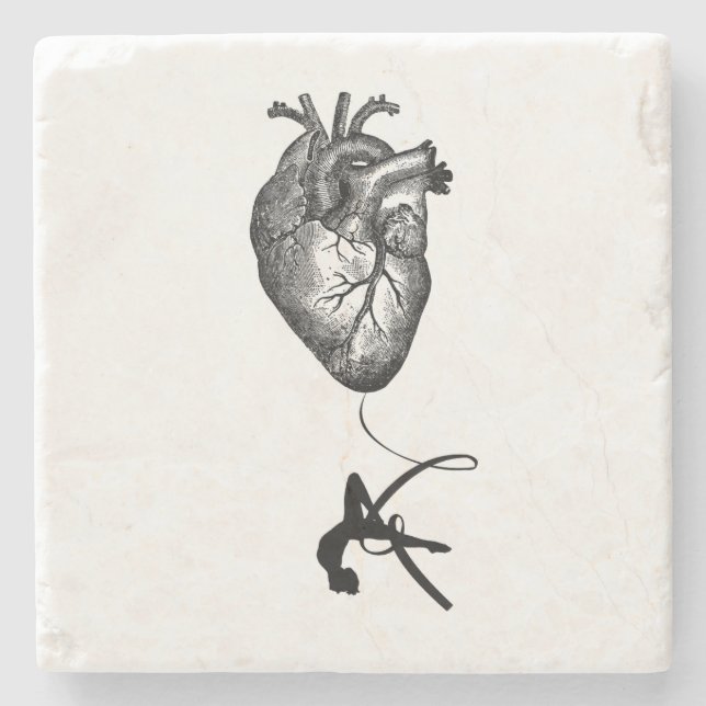 Herz-Anatomie - Trapezkünstler Steinuntersetzer (Vorderseite)