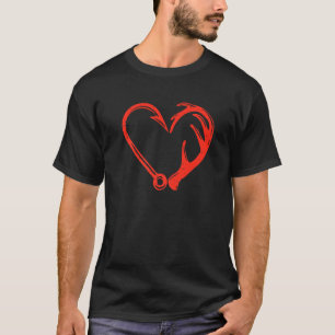 Herz Angelhaken Valentinstag Cooler Fischer A T-Shirt