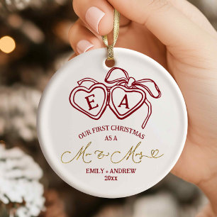 Herz-Anhänger Weihnachten Hochzeit  Keramik Ornament