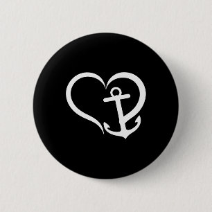 Herz Anker Liebe Nautik Ozean Bootfahren Segeln  Button