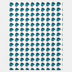 Herz Aquamarine, blau Fleecedecke