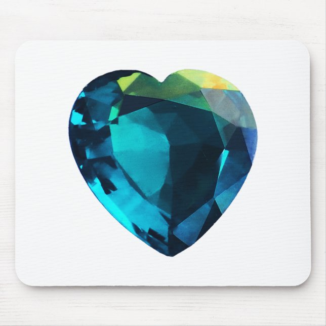 Herz Aquamarine, blau Mousepad (Vorne)