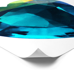Herz Aquamarine, blau Poster