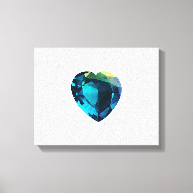 Herz Aquamarine Leinwanddruck (Vorderseite)