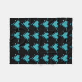 Herz & Arrow-Navy-Aquamarin Fleecedecke