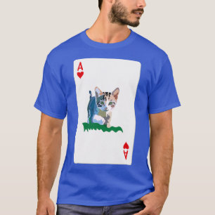 Herz-Ass-Spielkarte mit Katze T-Shirt
