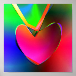 Herz auf einer Zeichenfolge Poster