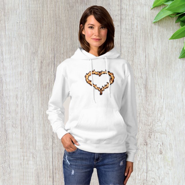 Herz auf Feuer Frauen Hoodie (Von Creator hochgeladen)