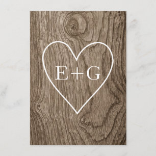 Herz auf Holz rustikale Hochzeit Retten Sie das Da Save The Date