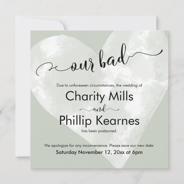 Herz auf Sage Grün unsere schlechte verspätete Hoc (Vorderseite)