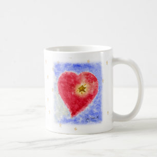 Herz auf weißer Tasse