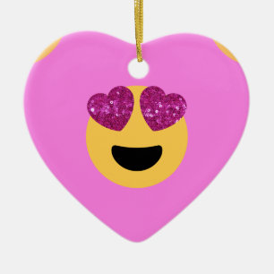 Herz-Augen-Emoji Keramik Ornament