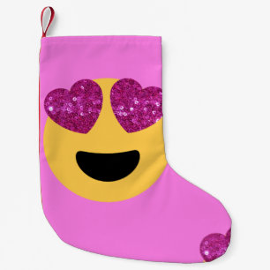 Herz-Augen-Emoji Weihnachten Weihnachten Strumpf Kleiner Weihnachtsstrumpf