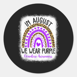 Herz August Wir tragen Purple Überdosis Awareness Runder Aufkleber
