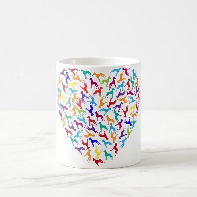 Herz aus den Großen Dänen Kaffeetasse (Mittel)