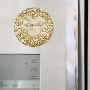 Herz aus Gold Glitter Personalized Magnet