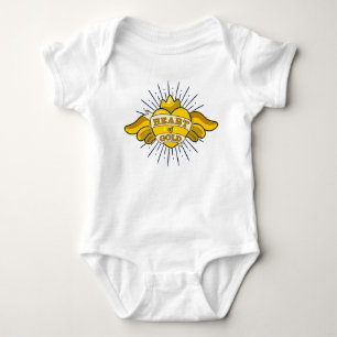 Herz aus Gold Golden Flügel Herz Baby Strampler