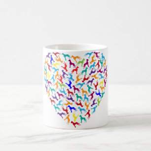 Herz aus Great Danes Kaffeetasse