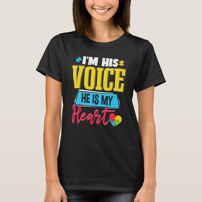 Herz Autismus Mutter T-Shirt (Vorderseite)