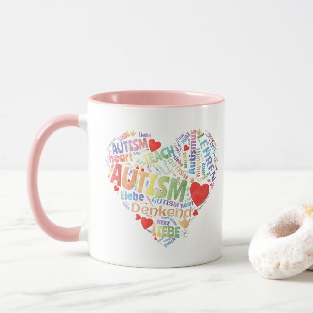Herz - Autismus Tasse (Mit Donut)