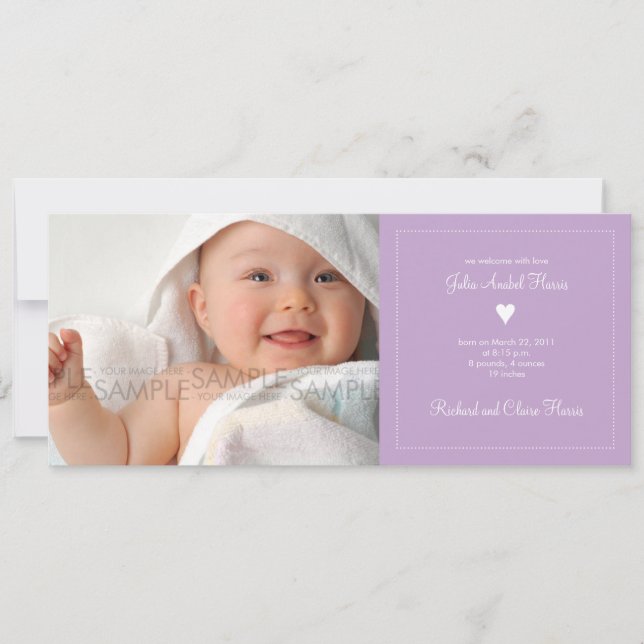 Herz ・ Baby-Ankündigung Ankündigung (Vorderseite)