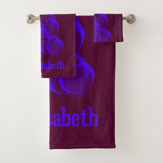 Herz, Badetücher, Set, Set, Zuhause, Karo, Streife Badhandtuch Set (Insitu)