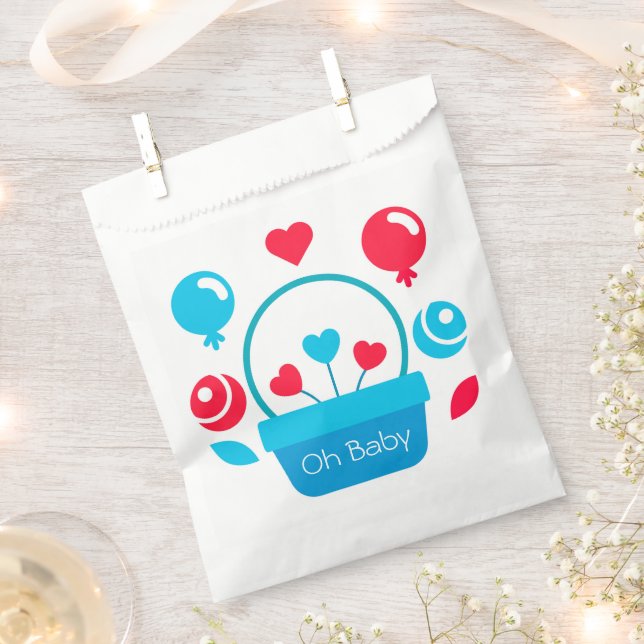 Herz, Ballons und Herzkorb Geschenktütchen (Ausgeschnitten)