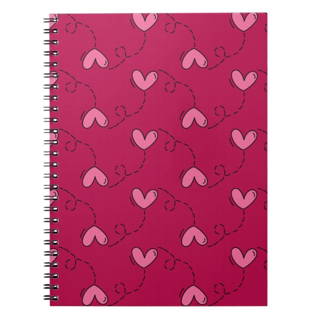Herz Balloon Pattern Notizblock (Vorderseite)