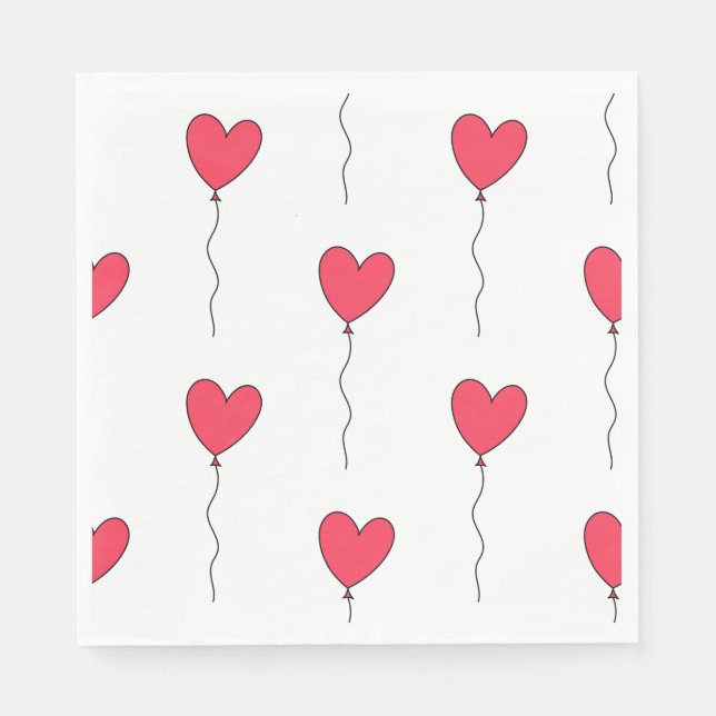 Herz Balloons Serviette (Vorderseite)