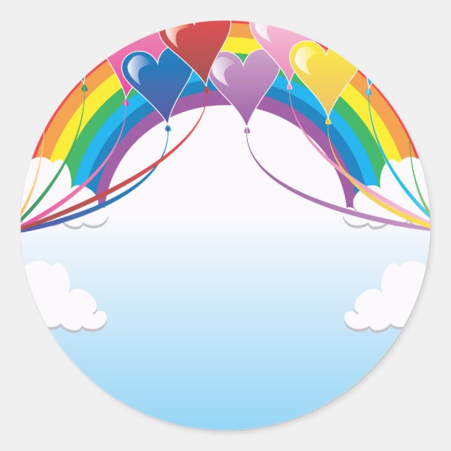 Herz Baloon Hintergrund Runder Aufkleber (Vorderseite)