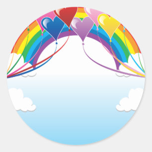 Herz Baloon Hintergrund Runder Aufkleber