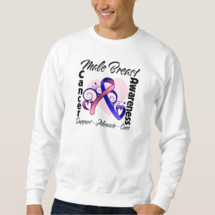 Herz-Band - männliches Brustkrebs-Bewusstsein Sweatshirt