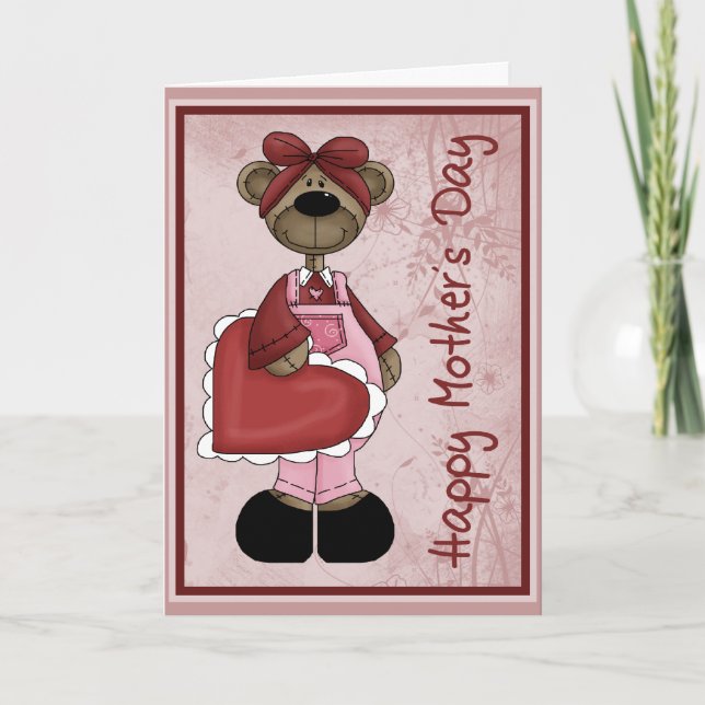 Herz-Bär Mother´s Tag Karte (Vorderseite)