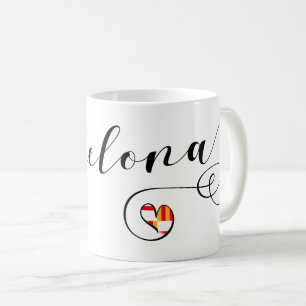 Herz-Barcelona-Tasse, Katalonien Kaffeetasse