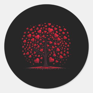 Herz Baum Der Herzen Liebe Valentin Valentinstag Runder Aufkleber