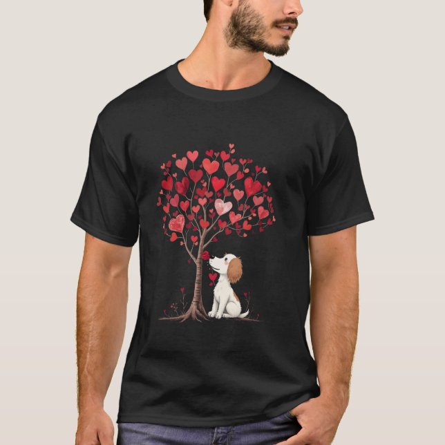 Herz Baum Hund T-Shirt (Vorderseite)