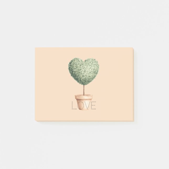 Herz Baum Liebe Post-it Klebezettel (Vorderseite)