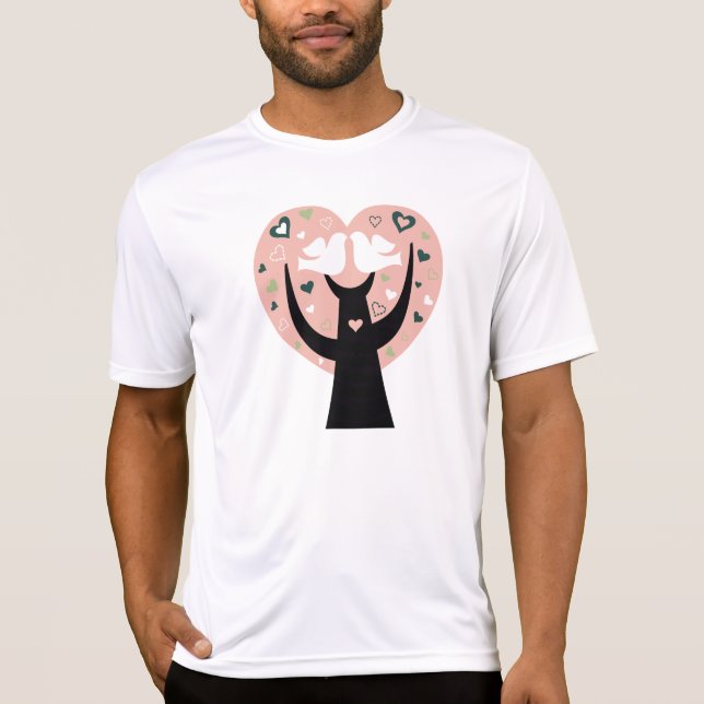 Herz-Baum mit dem aktiven T-Shirt zwei (Vorderseite)